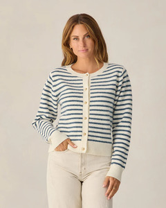 Womens Classic Cardigan || Maritime Stripe