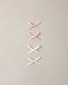 Baby Gift Auto: Mini Satin Ribbon Bows || Pearl/Ivory
