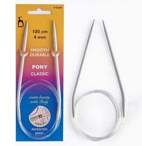 Pony Aluminium 100cm Fixed Circular Knitting Needles.