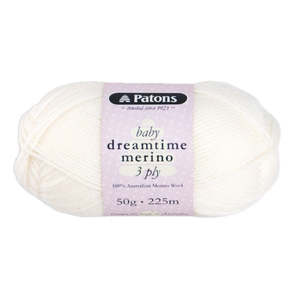 Yarn: Patons Baby Dreamtime Merino 3 Ply.