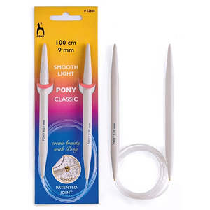 Pony Plastic 100cm Fixed Circular Knitting Needles.