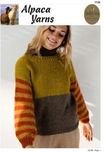 Stripe Sweater – Alpaca Yarns Pattern 1138 (Brushed 14-ply)