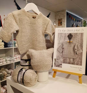 Wool Yarn: The Yuto Sweater (and hat) for 0-6yrs in Natural DK KIT