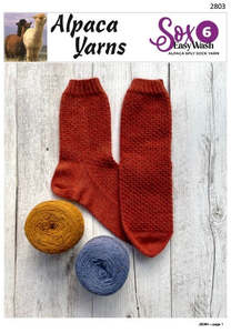 Sock Yarn: Alpaca Yarns Pattern 2803 Textured Socks - (Adult 6ply)