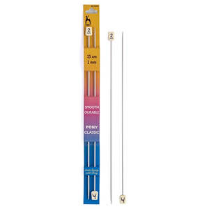Pony Aluminium 25cm Single Point Knitting Needles.
