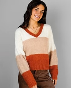 Alpaca Yarns 1419 Whisper Striped Sweater