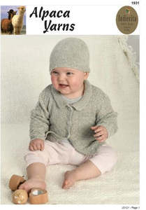Downloadable Patterns: Alpaca Yarns Pattern 1931 Cardigan and Beanie - (Baby 4ply)