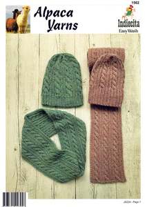 Alpaca Yarns Pattern 1562 Beanie, Scarf, and Cowl - (Adult 8ply)