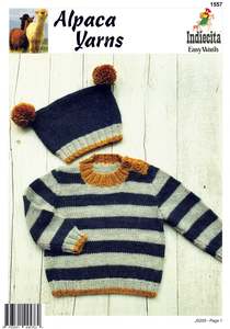 Downloadable Patterns: Alpaca Yarns Pattern 1557 Beanie and Sweater - (Baby 8ply)