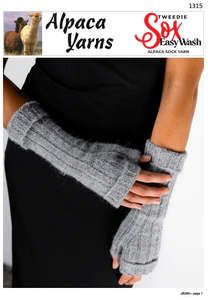 Downloadable Patterns: Alpaca Yarns Pattern 1315 Fingerless Gloves - (Adult 4ply)