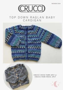 Crucci Pattern 2324 Top Down Raglan Baby Cardigan