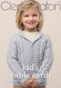 Cleckheaton: Cleckheaton Pattern 1020 Kid's Cable Cardi - 8ply Child