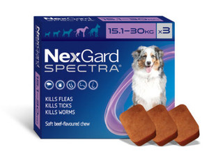 NexGard Spectra Tablets For Large Dogs (15.1-30kg) - 3 Pack