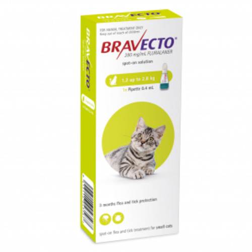 Bravecto Spot-on for Small Cats: 1.2 - 2.8kg