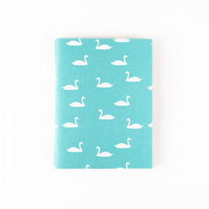Trade Aid Swan Print Notebook Willow Cottage NZ