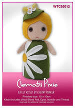 Clematis Pixie - Felt Kitset by Cherry Parker Willow Cottage NZ