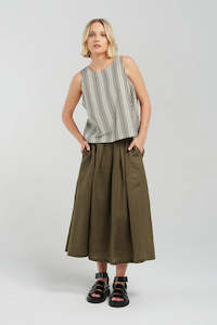 Skirts: Nyne: Poet Skirt. Khaki.