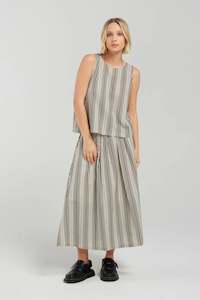 Skirts: Nyne : Poet Skirt. Black Stripe.