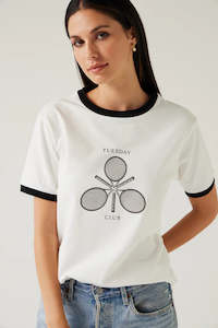 Tops: Tuesday: Fashion Tee. White /Black.