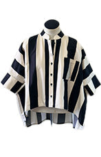 Shirts & Tops: Deeanne Hobbs: Gorge Shirt Majestic. Black and Cream.