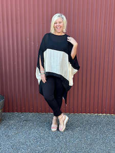 Tops: Deeanne Hobbs: Kyoto Top. Black and Cream.