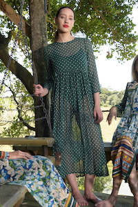 Curate: Curate: Game Changer Dress. Green Spot.