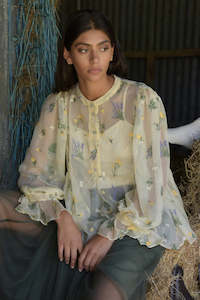 Trelise Cooper: Trelise Cooper: Never Let Me Go Blouse. Buttercup.