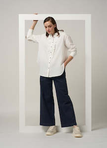 Madly Sweetly: Flume Shirt. White.