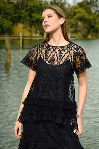 Curate: Drink Bling +Be Merry Dress. Black Sequin.