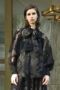 Trelise Cooper: On A Sheer Day Blouse. Black.