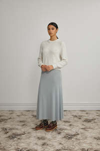 Standard Issue: Merino Boucle Crop Sweater. Natural