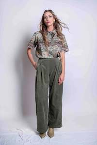 Sheryl May: Corduroy Trousers. Moss
