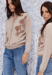 M.A. Dainty: Cherish Cardigan. Frappe Frost.