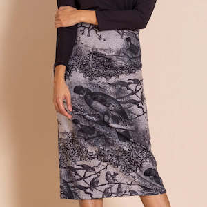 Megan Salmon: Megan Salmon: Parrot Knit Skirt.