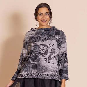 Megan Salmon: Megan Salmon: Parrot Knit Box Jumper.