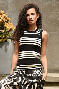 COOPER: Singlet Weather Top. Black and Vintage