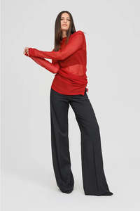 Taylor: TAYLOR: Revolve Tunic. Red Sheer