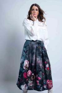 Sheryl May: Sky Garden Pleat Skirt
