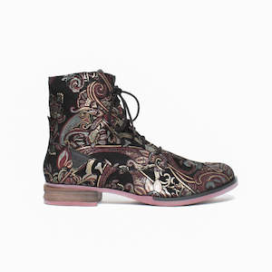 Ankle Boots Flat: Sanja 01 Black Print