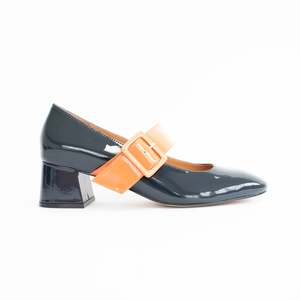 Shoes Mid: Pagoda Navy Orange Patent