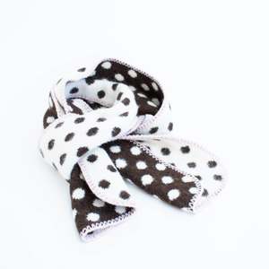 Dots Scarf Choc Ivory and Pink