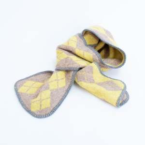 Argyle Scarf Yellow and Beige