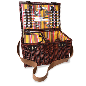 Picnic Basket for 4 Dark Wicker Wilson & Co - Wilson & Co