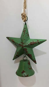Christmas Decorations: Metal Christmas Star - Green