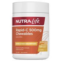 Covid Essentials: NutraLife Rapid-C 500mg 120 Chewable Tablets