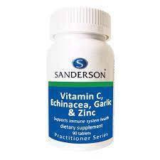 Covid Essentials: Sanderson Vitamin C, Echinacea, Garlic & Zinc 90 Tablets