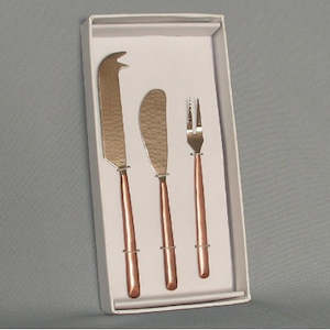 Decor: Copper Cheese Spade/Fork/Pate Box Set