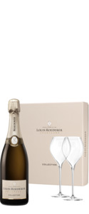 Louis Roederer Champagne NV & 2 Crystal Glass Gift Box