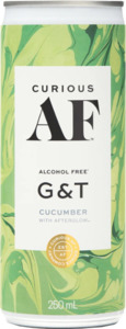Curious AF Gin & Tonic Cucumber 0% 250ml (4 Pack)