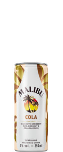 Malibu Cola Pre-Mixed (10x 250ml Cans)